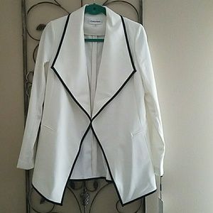 Calvin Klein Leather Trim Blazer